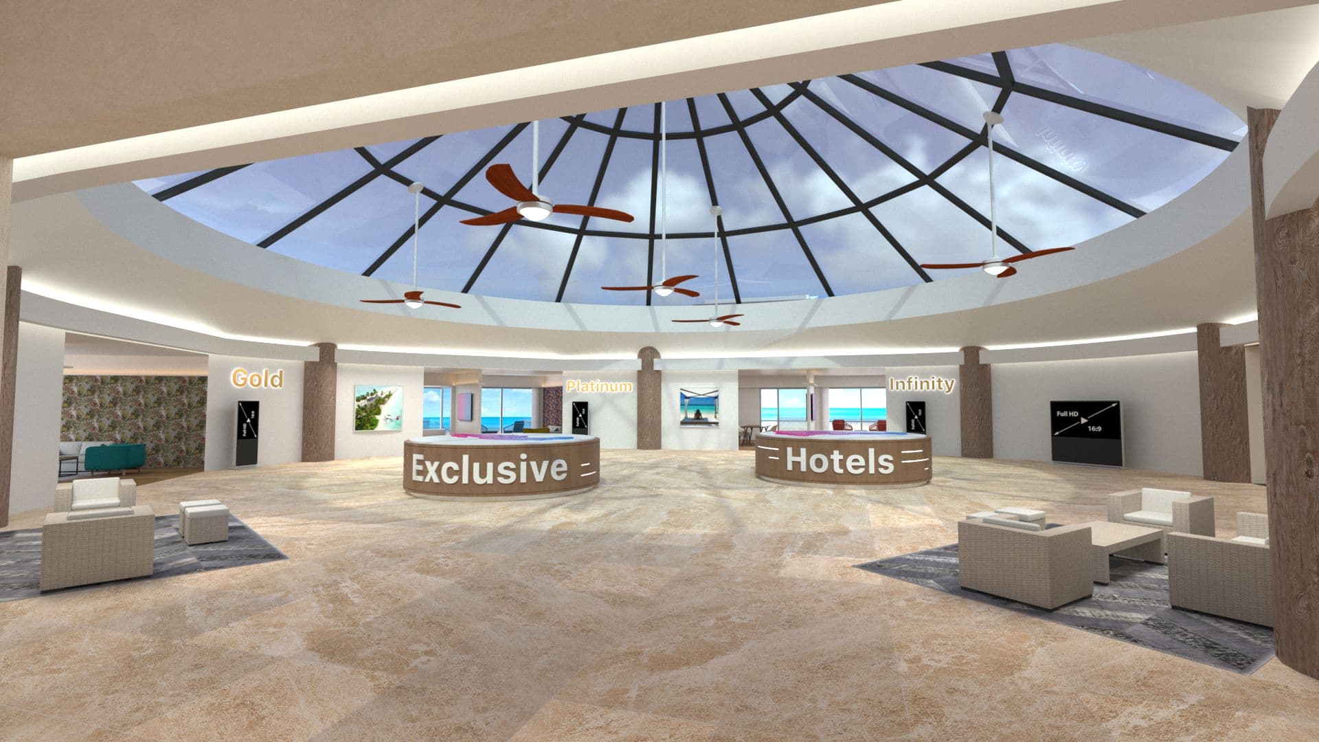 Área privada para socios de Exclusive Lounge platinum-room